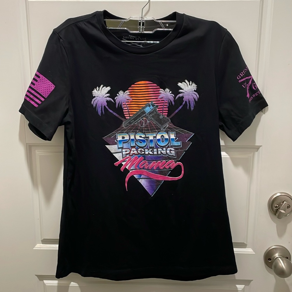 Grunt Style Pistol Packing Mama Black T-Shirt Women’s Size Medium